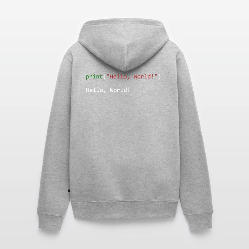 Programmeur de python cadeau Hello World Veste à capuche bio Premium Unisexe