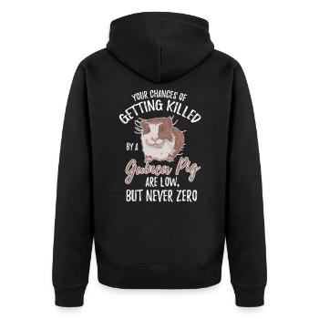 Von Meerschweinchen getötet sind niedrig, aber nie - Veste à capuche bio Premium Unisexe - noir - Dos - Nico (187cm)