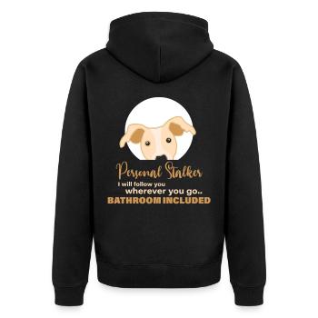 Greyhound, dog , whippet - Unisex Premium Organic Zip Hoodie - black - Back - Nico (187cm)