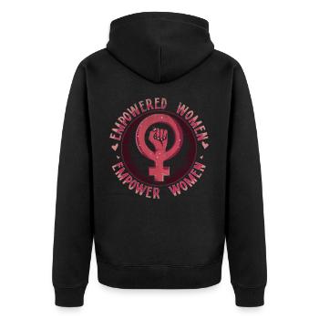 Féministe femmes démo cadeau - Veste à capuche bio Premium Unisexe - noir - Dos - Nico (187cm)