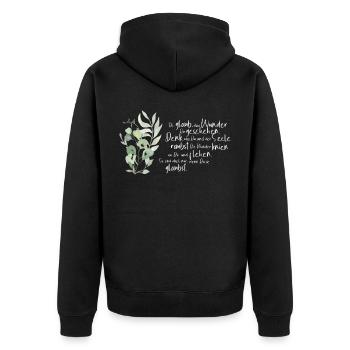 Believe that miracles happen to you - Poem Rilke - Unisex Premium Organic Zip Hoodie - black - Back - Nico (187cm)