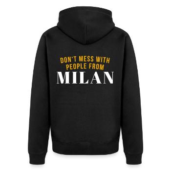 Milan Milan - Veste à capuche bio Premium Unisexe - noir - Dos - Nico (187cm)