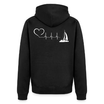 TRIMARAN EKG HEARTBEAT - Veste à capuche bio Premium Unisexe - noir - Dos - Nico (187cm)