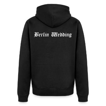 Berlin Wedding | Wedding in Berlin - Unisex Premium Organic Zip Hoodie - black - Back - Nico (187cm)