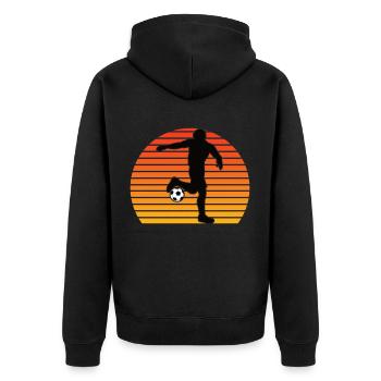 Fußballspieler - Unisex Premium Bio Zip Hoodie - Schwarz - Hinten - Nico (187cm)