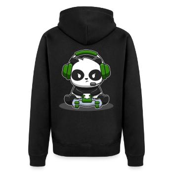 Panda Gamer Controller Gaming Pandabär Videospiel - Unisex Premium Bio Zip Hoodie - Schwarz - Hinten - Nico (187cm)