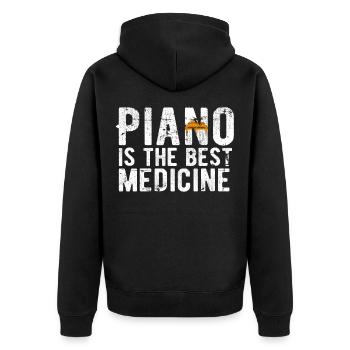 piano - Veste à capuche bio Premium Unisexe - noir - Dos - Nico (187cm)