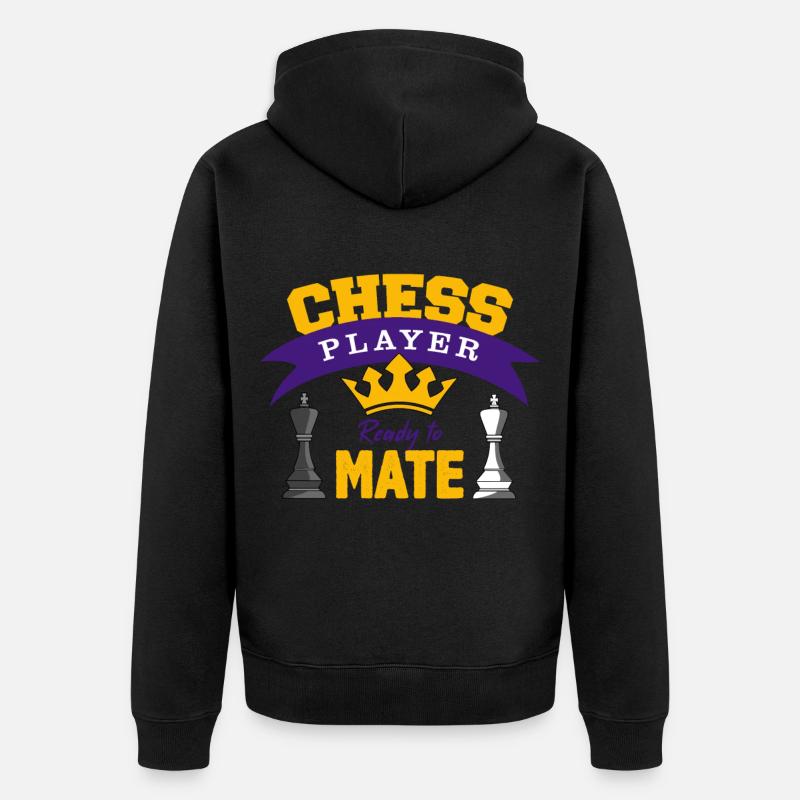 Échecs, jeu d'échecs, jeu d'échecs - Veste à capuche bio Premium Unisexe - noir