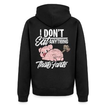 Vegan Tiere - Unisex Premium Bio Zip Hoodie - Schwarz - Hinten - Nico (187cm)