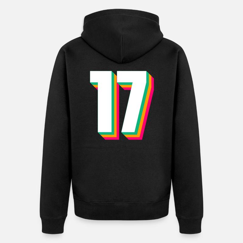 17 - Veste à capuche bio Premium Unisexe - noir