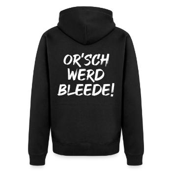 Sächsisch Sachsen Urlaub Geburtstag Weihnachten - Unisex Premium Bio Zip Hoodie - Schwarz - Hinten - Nico (187cm)