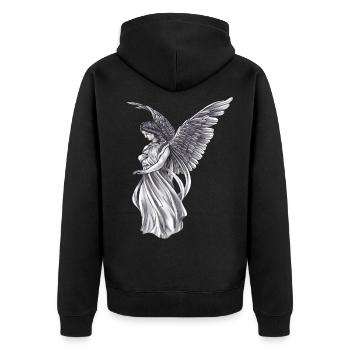Ange mystique autel ciel ailes style - Veste à capuche bio Premium Unisexe - noir - Dos - Nico (187cm)