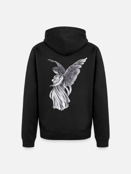 Engel Mystisch Altar Himmel Flügel Symbol Style - Unisex Premium Bio Zip Hoodie - Schwarz
