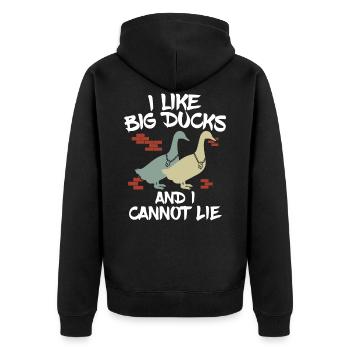 Whisperer de canard en cours d'exécution - cadeau éleveur de canard - Veste à capuche bio Premium Unisexe - noir - Dos - Nico (187cm)
