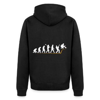 Gitarre - Unisex Premium Bio Zip Hoodie - Schwarz - Hinten - Nico (187cm)