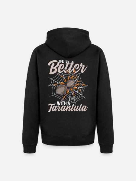 Spinne - Unisex Premium Bio Zip Hoodie - Schwarz