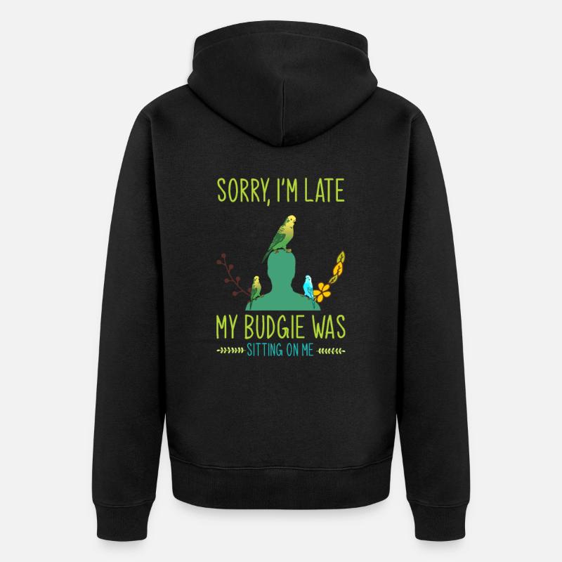 Perruche, perruches, oiseaux - Veste à capuche bio Premium Unisexe - noir