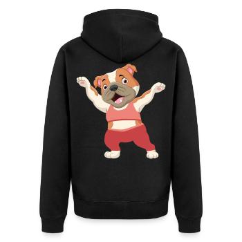 Chien fitness gym chien de sport - Veste à capuche bio Premium Unisexe - noir - Dos - Nico (187cm)