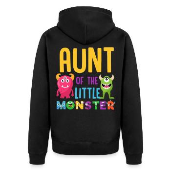 Aunt family Christmas birthday gift - Unisex Premium Organic Zip Hoodie - black - Back - Nico (187cm)