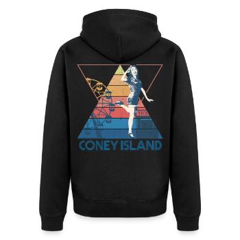 Coney Island 1951 - Unisex Premium Organic Zip Hoodie - black - Back - Nico (187cm)