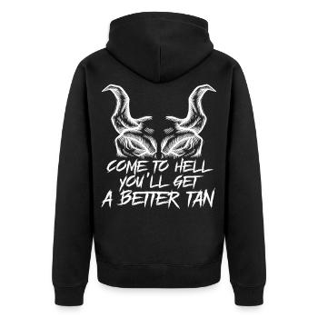 Satan Satanists Satanism Occult Sayings - Unisex Premium Organic Zip Hoodie - black - Back - Nico (187cm)