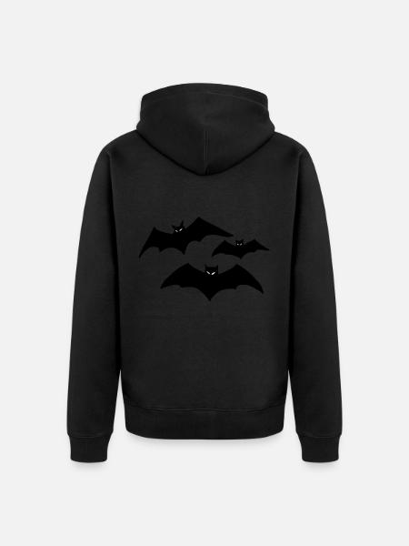 Bats Halloween gift bat costume - Unisex Premium Organic Zip Hoodie - black