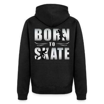 Inline Skater Inline Skating Skate Gift Idea - Unisex Premium Organic Zip Hoodie - black - Back - Nico (187cm)