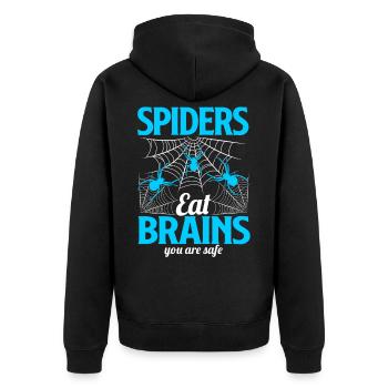 spider - Unisex Premium Organic Zip Hoodie - black - Back - Nico (187cm)
