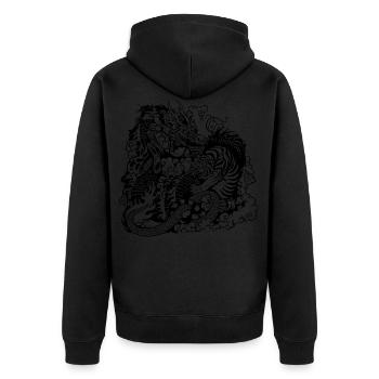 Dragon vs tigre - Veste à capuche bio Premium Unisexe - noir - Dos - Nico (187cm)