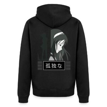 Anime, anime creepy, anime weeaboo - Unisex Premium Organic Zip Hoodie - black - Back - Nico (187cm)