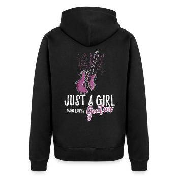 Just A Girl Who Loves Guitar Electric Guitarist - Unisex Premium Organic Zip Hoodie - black - Back - Nico (187cm)