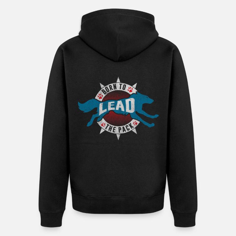 Wolf Wolfpack pack leader - Unisex Premium Organic Zip Hoodie - black