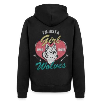 Loup - Veste à capuche bio Premium Unisexe - noir - Dos - Nico (187cm)