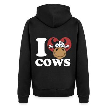 Cows muh cow gift farmer country life gift - Unisex Premium Organic Zip Hoodie - black - Back - Nico (187cm)
