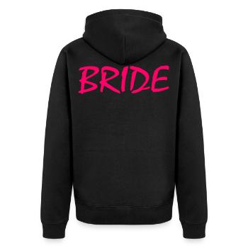 Bride - Unisex Premium Bio Zip Hoodie - Schwarz - Hinten - Nico (187cm)