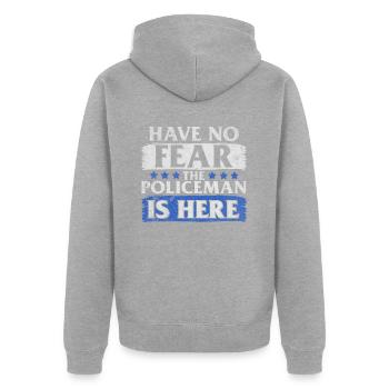Polizei Cop Polizist Geschenk - Unisex Premium Bio Zip Hoodie - Grau meliert - Hinten - Nico (187cm)