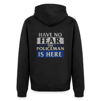 Police cop cop gift - Unisex Premium Organic Zip Hoodie - black - Back - Nico (187cm)