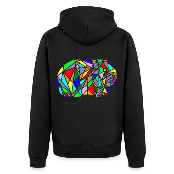arc en ciel de cochon dinde polygone - Veste à capuche bio Premium Unisexe - noir - Dos - Nico (187cm)