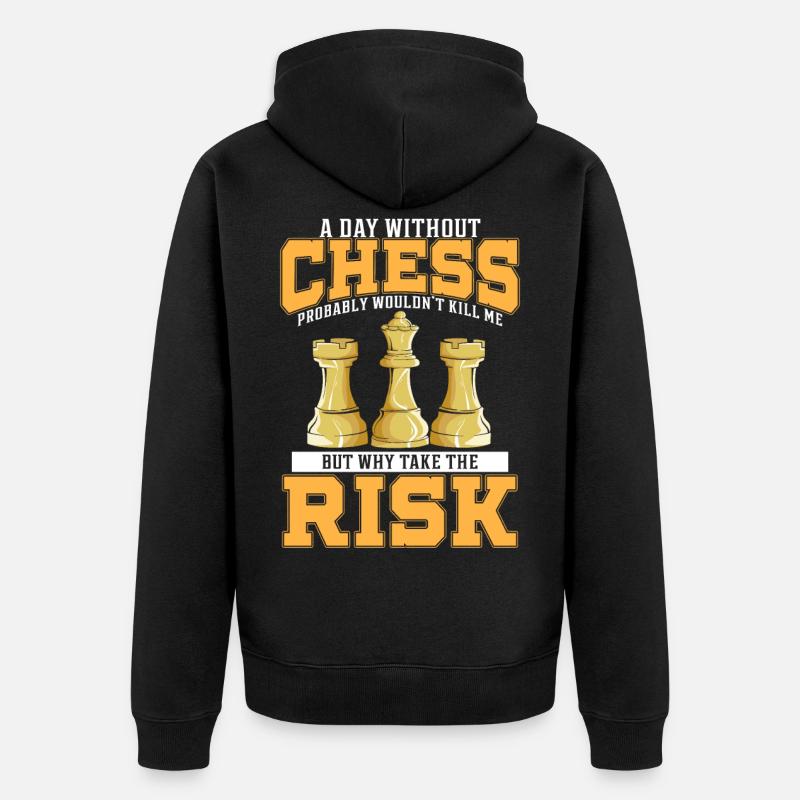 Échecs échecs jeu de société échecs - Veste à capuche bio Premium Unisexe - noir