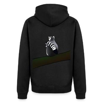 Lemuren & Lemur Affe Geschenk für Affen Freunde - Unisex Premium Bio Zip Hoodie - Schwarz - Hinten - Nico (187cm)