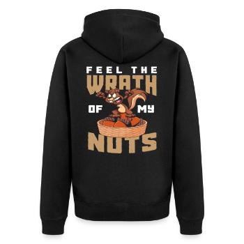 Squirrel nature forest animal - Unisex Premium Organic Zip Hoodie - black - Back - Nico (187cm)