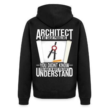 architecte - Veste à capuche bio Premium Unisexe - noir - Dos - Nico (187cm)