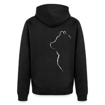 Dog picture silhouette - Unisex Premium Organic Zip Hoodie - black - Back - Nico (187cm)
