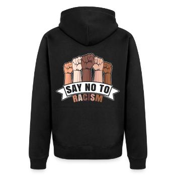 Dites non au racisme - Contre les nazis et le racisme - Veste à capuche bio Premium Unisexe - noir - Dos - Nico (187cm)