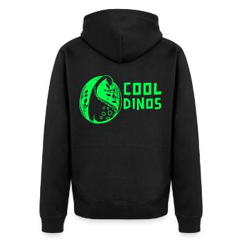 Brontosaurus Cool Dino Dinosaurier Geschenk - Unisex Premium Bio Zip Hoodie - Schwarz - Hinten - Nico (187cm)