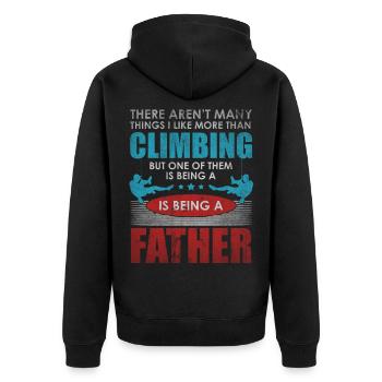 Rock Climbing Boulder Climbing Mountaineering Gift - Unisex Premium Organic Zip Hoodie - black - Back - Nico (187cm)