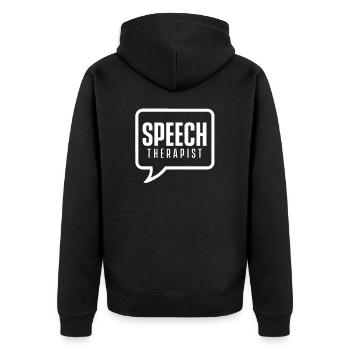 Speech therapist Speech therapist Profession Speech therapist Speech therapist - Unisex Premium Organic Zip Hoodie - black - Back - Nico (187cm)