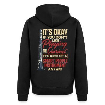 Klarinette Musikinstrument - Unisex Premium Bio Zip Hoodie - Schwarz - Hinten - Nico (187cm)