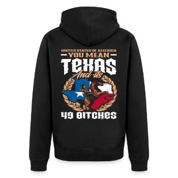 Texas États-Unis d'Amérique cadeau - Veste à capuche bio Premium Unisexe - noir - Dos - Nico (187cm)