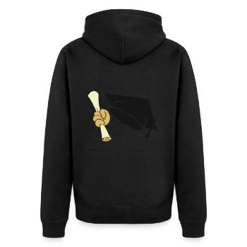 Diplom Studium Uni Abschluss Master Abi Geschenk - Unisex Premium Bio Zip Hoodie - Schwarz - Hinten - Nico (187cm)